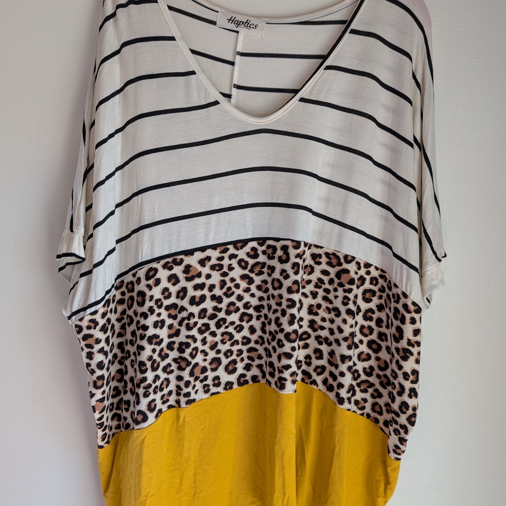 Yellow and Black Dolman Sleeve Relaxed Tee